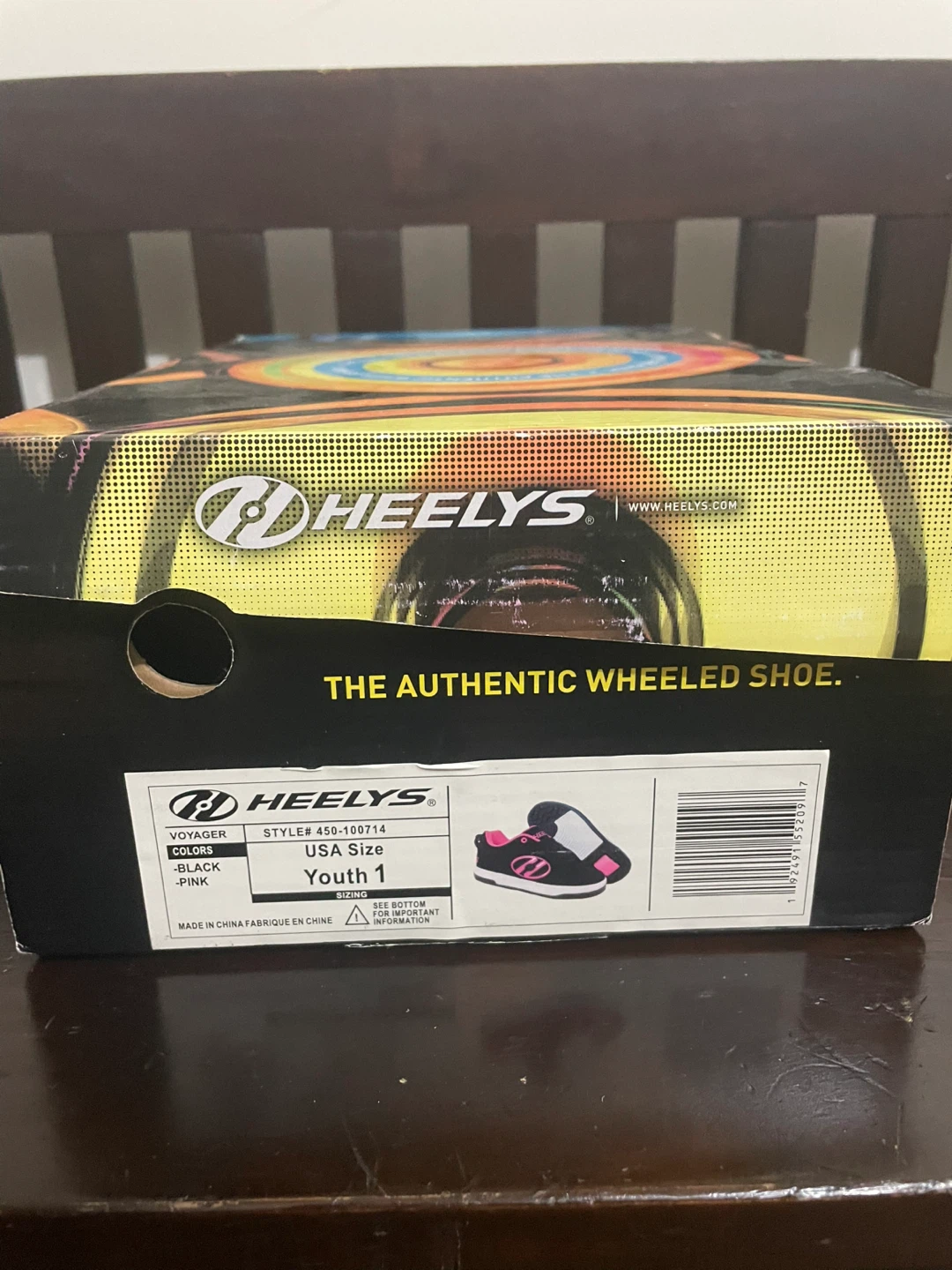 Heelys Black and Pink wheeled shoes - Size US Youth 1 - photo 3
