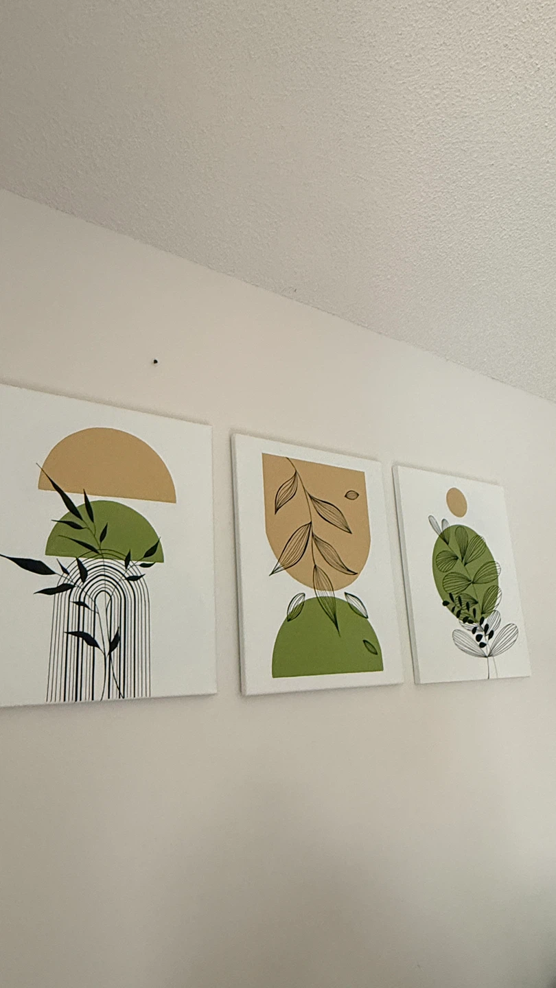 Set of 3 Abstract Botanical Canvas Wall Art Prints - photo 2