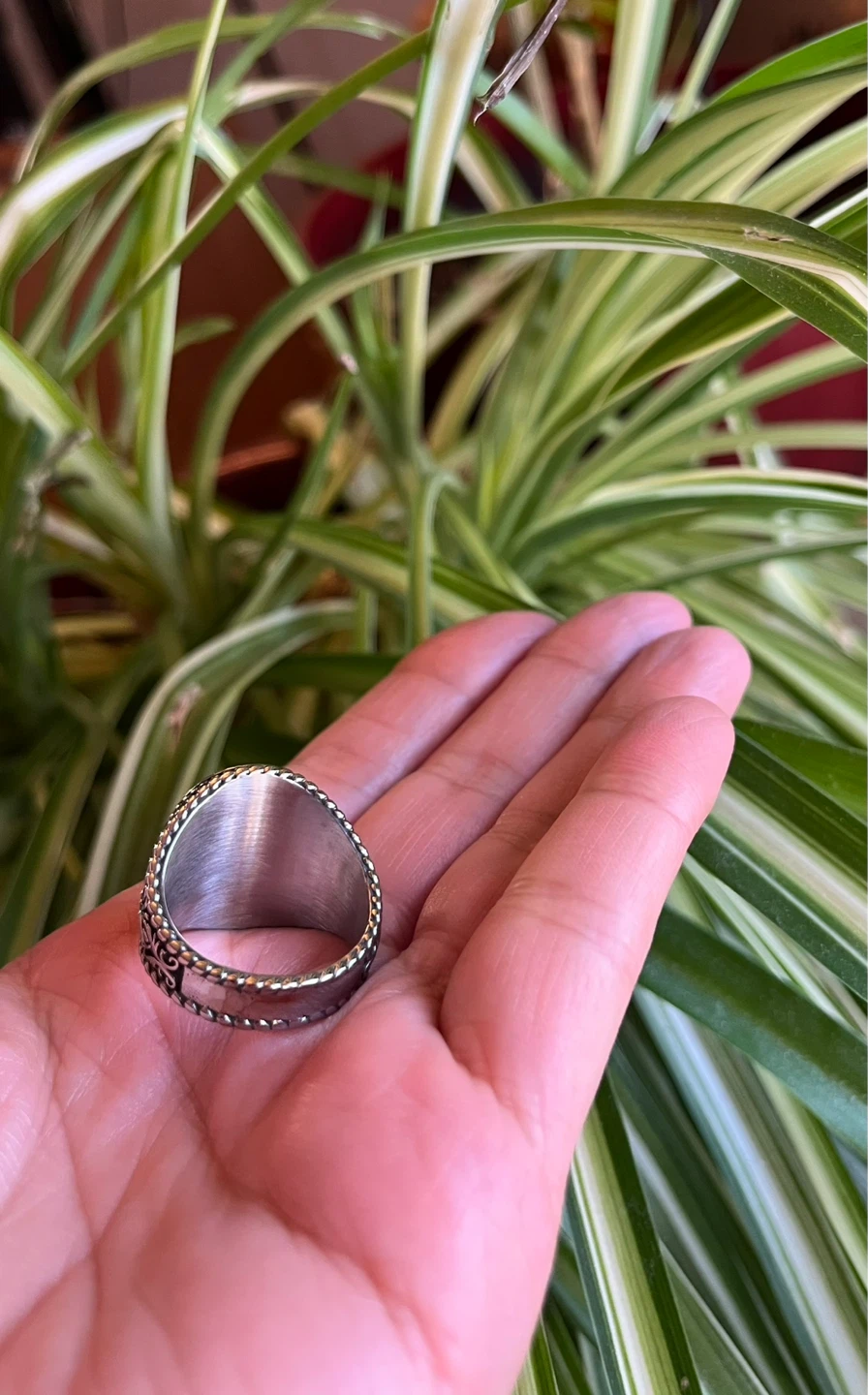 Stainless steel Moon and Star Ring. Size11 - photo 4