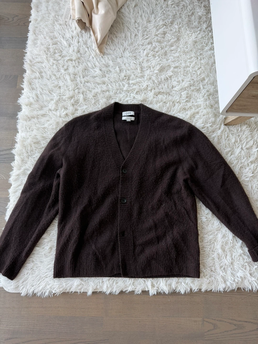 COS Relaxed Fit Cardigan - Dark Brown - Size XS