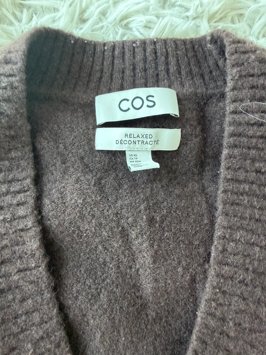 COS Relaxed Fit Cardigan - Dark Brown - Size XS - photo 2