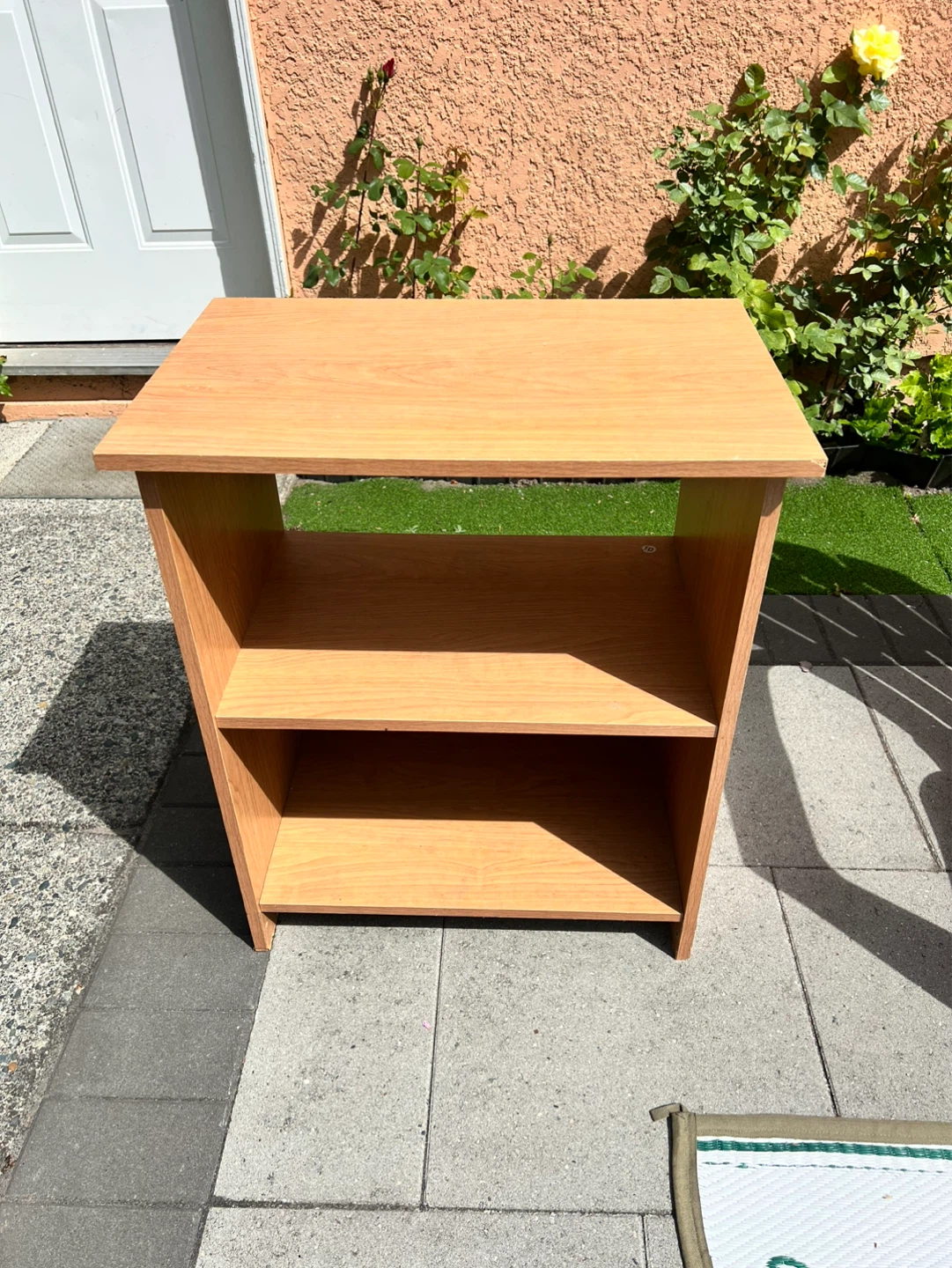 Wooden 2-Shelf Unit, H - 28” W - 24” D - 15”