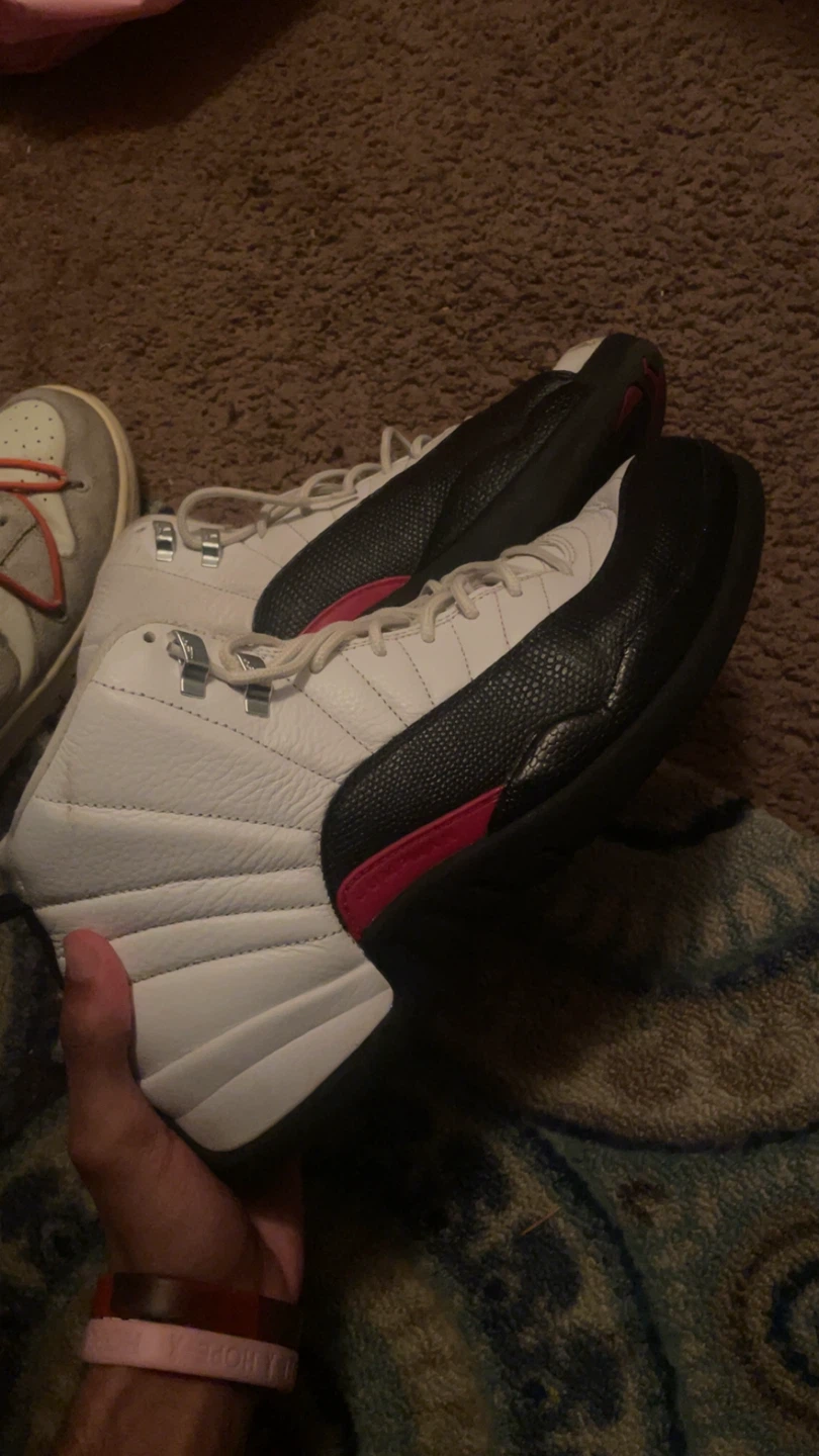 Air Jordan 12 Retro White Red Black Sneakers