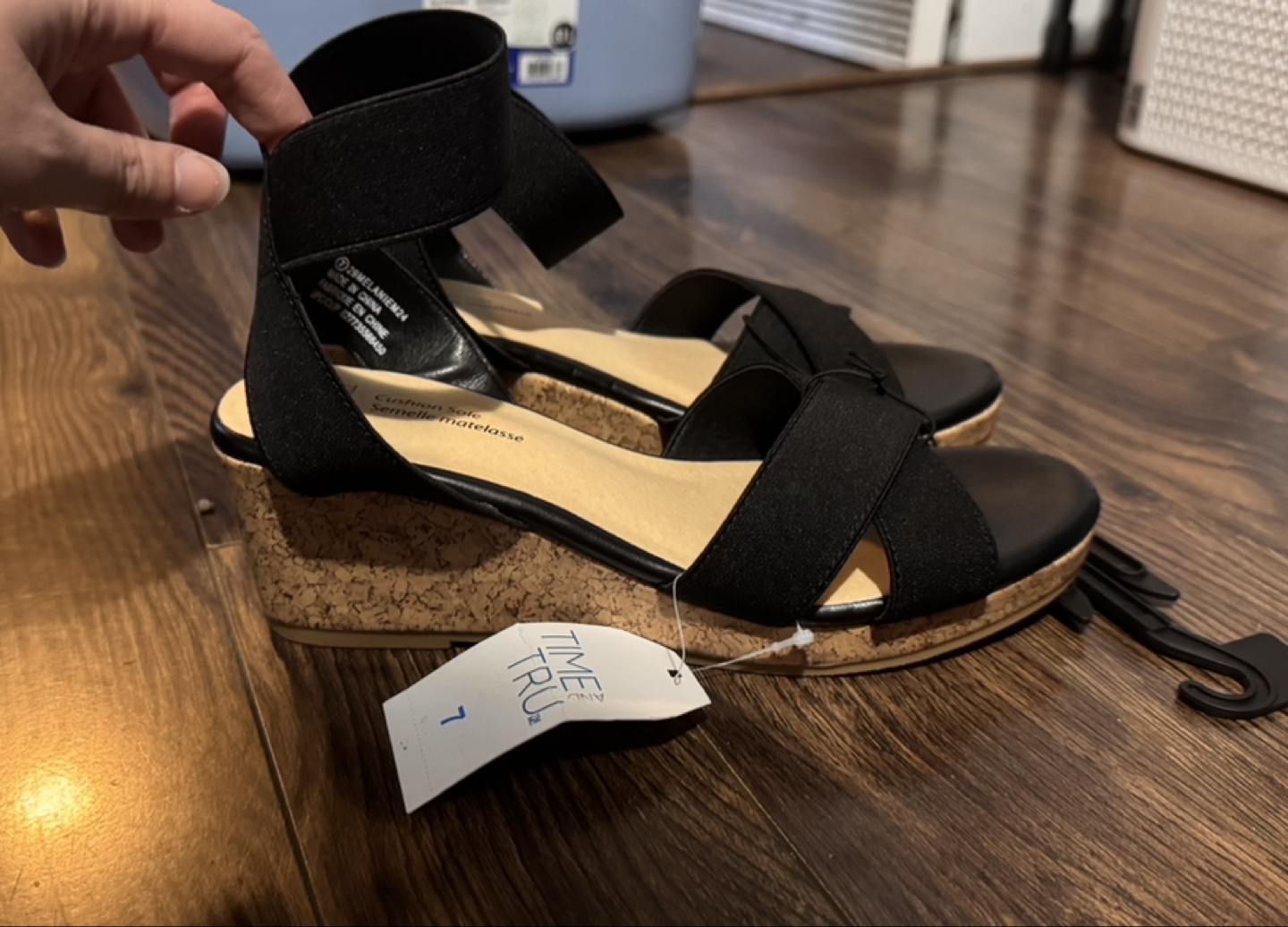 Black Wedge Sandals Size 7