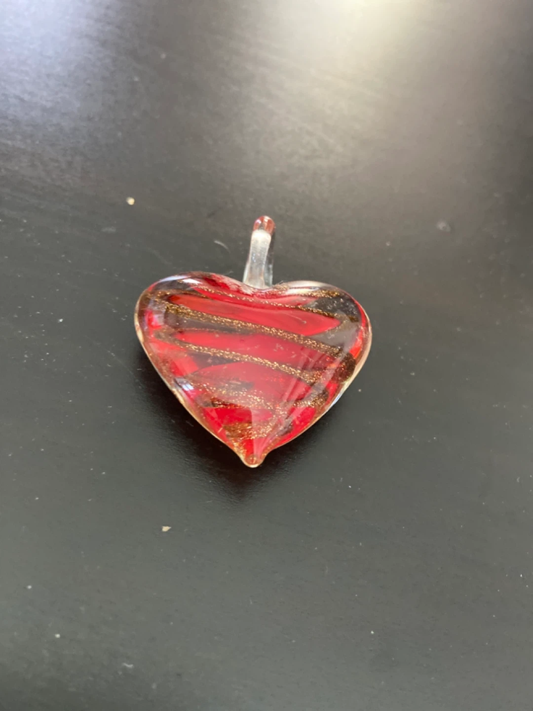 Red Glass Heart Pendant