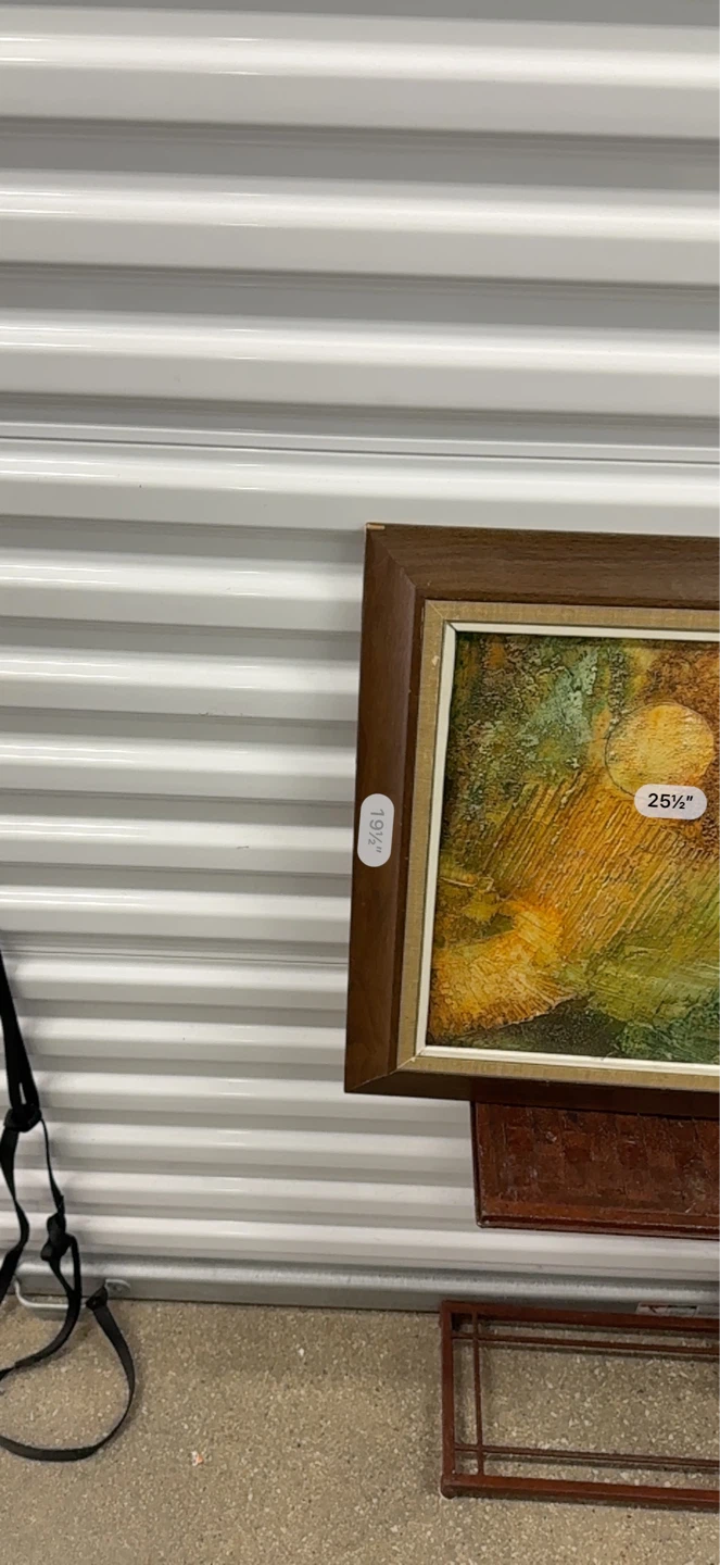 Vintage Mid-Century Modern Mixed Media Painting in Wood Frame - photo 4