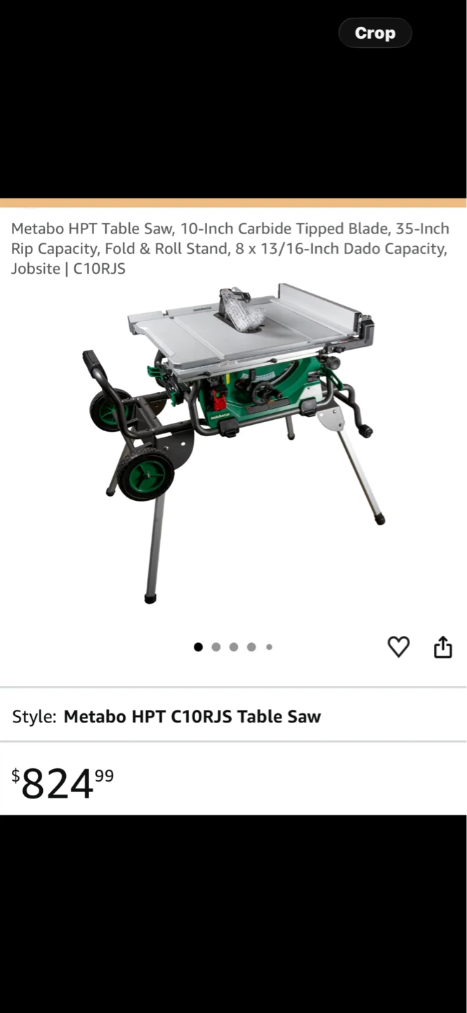 Metabo HPT C10RJ(S) 10-Inch Jobsite Table Saw