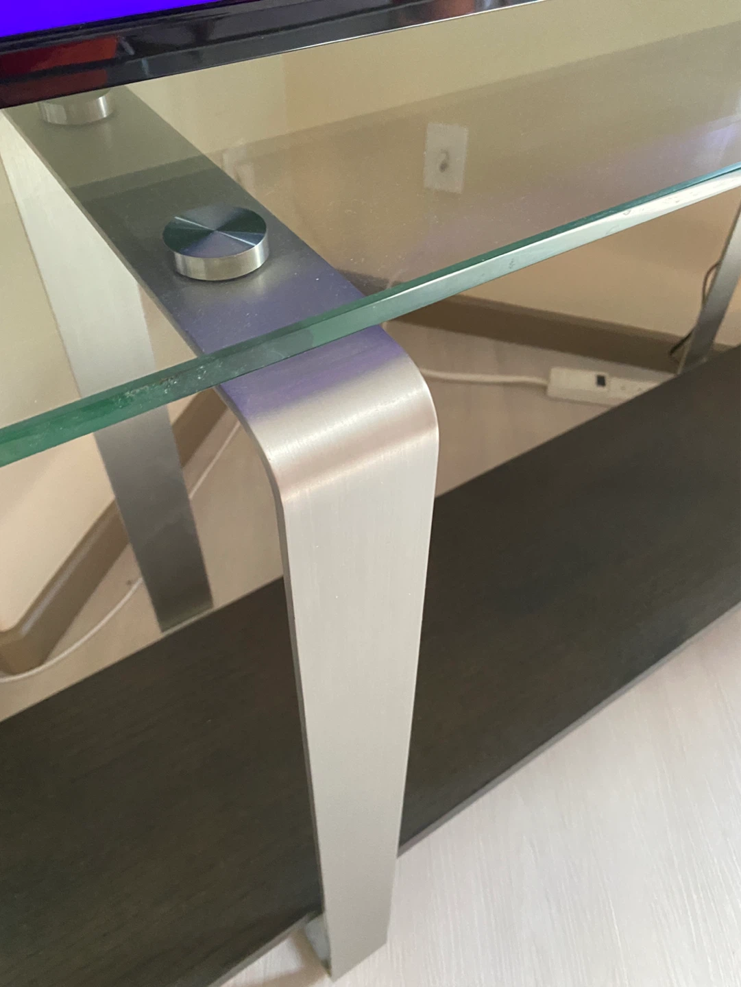 Glass and Metal TV Stand - 55" Wide - photo 2