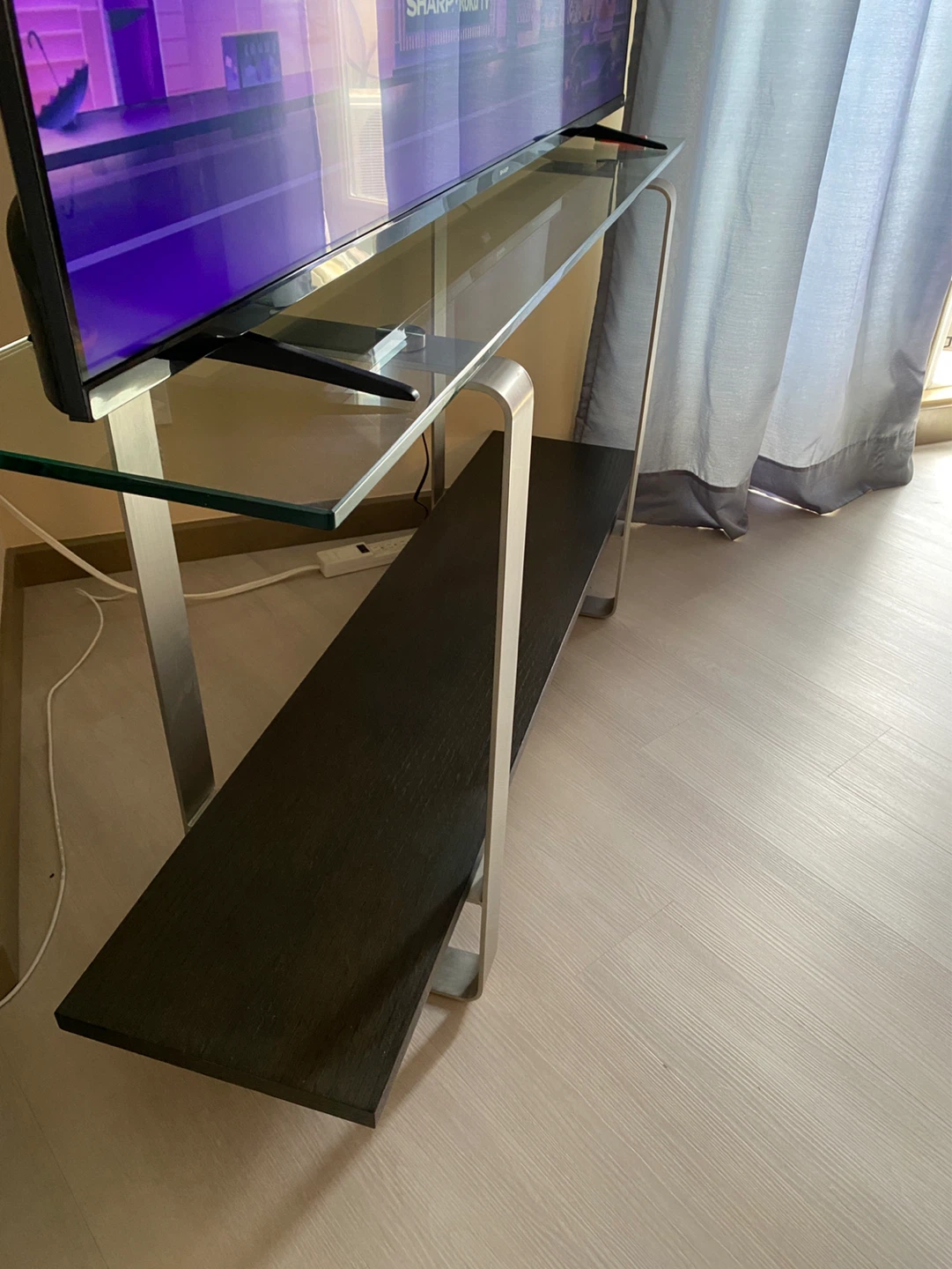 Glass and Metal TV Stand - 55" Wide - photo 4