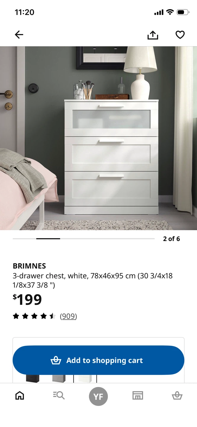 IKEA BRIMNES 3-drawer chest, white
