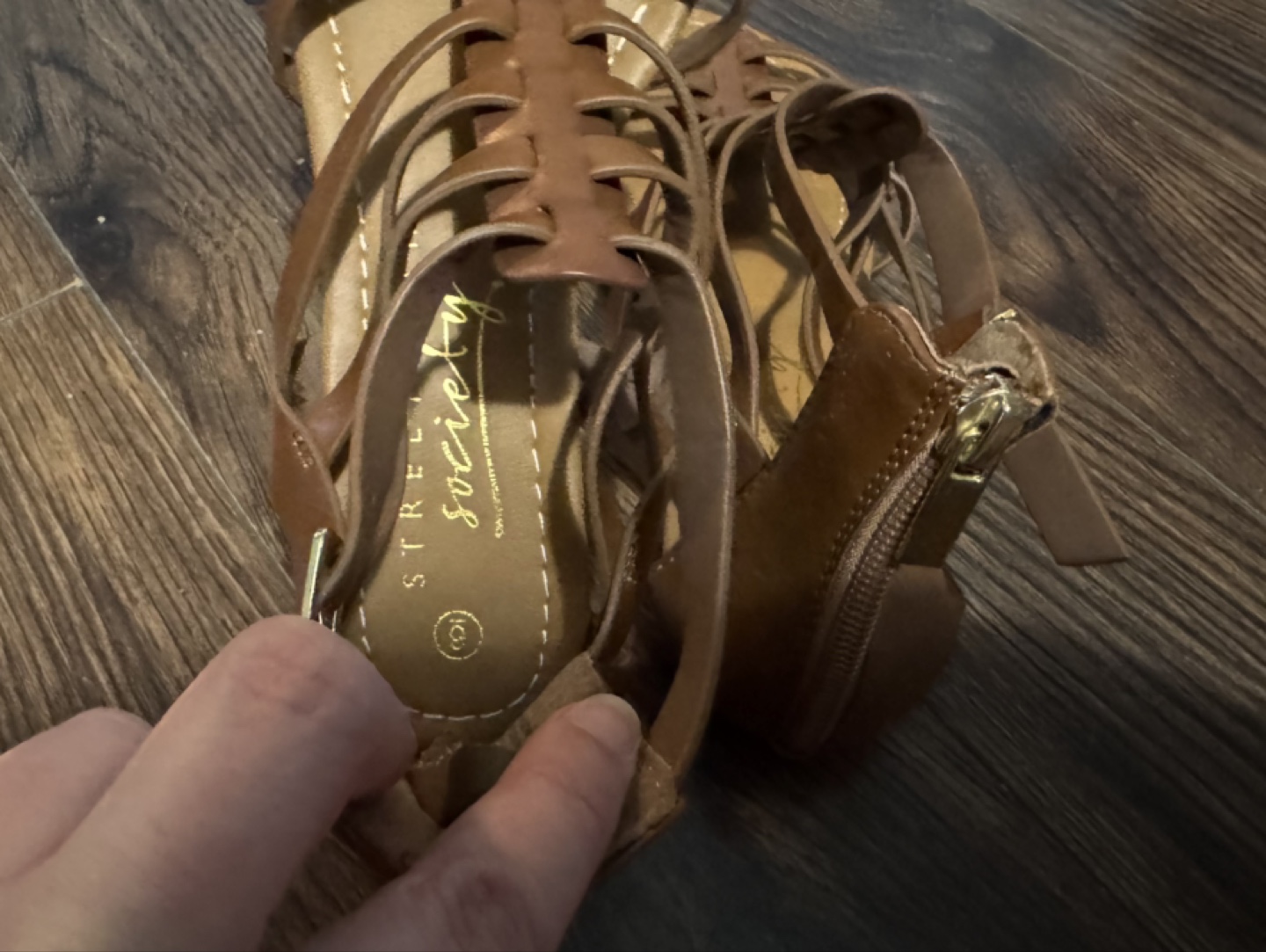 Street Society Brown Gladiator Sandals Size 6 - photo 2