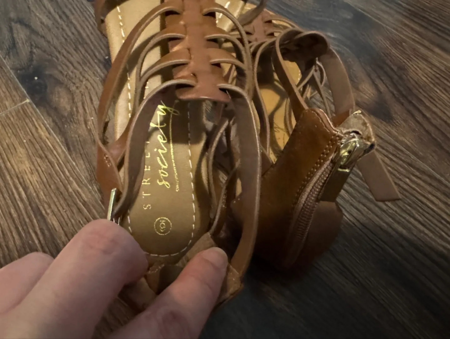Street Society Brown Gladiator Sandals Size 6 - photo 2