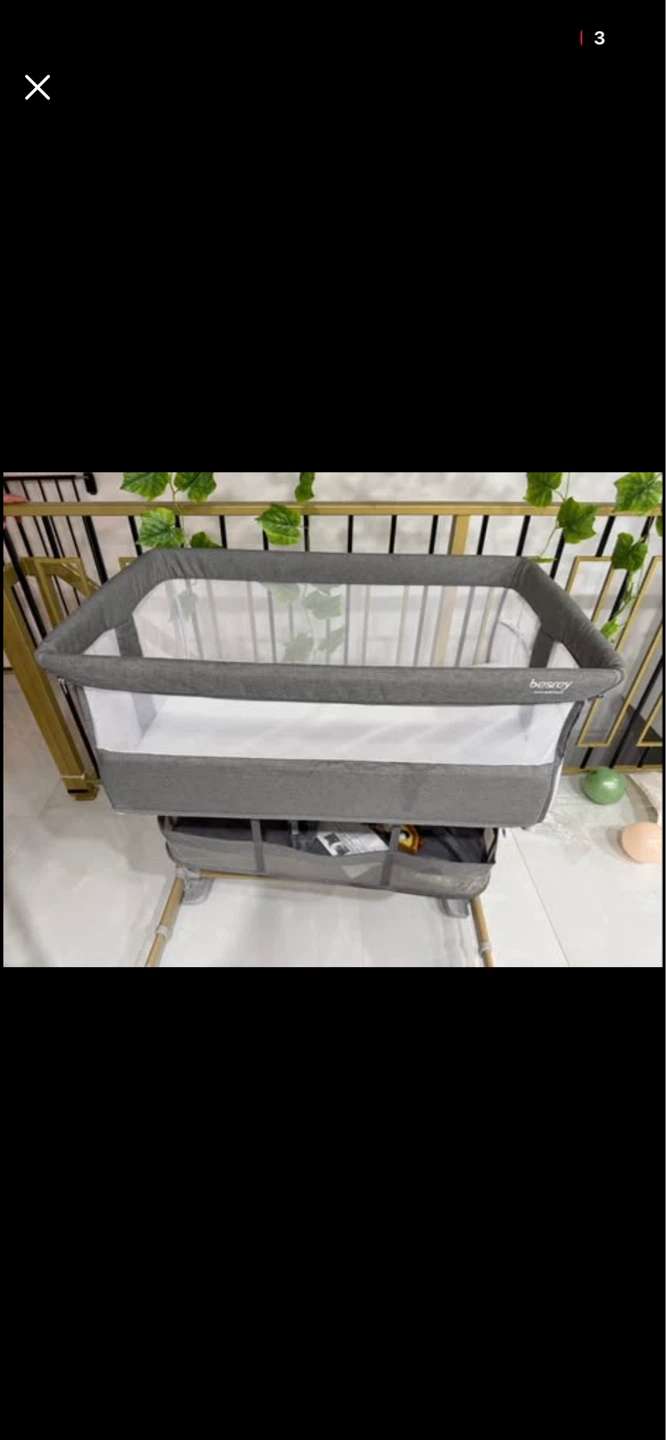 Besrey Baby Bassinet Bedside sleeper Dark Gray - photo 3