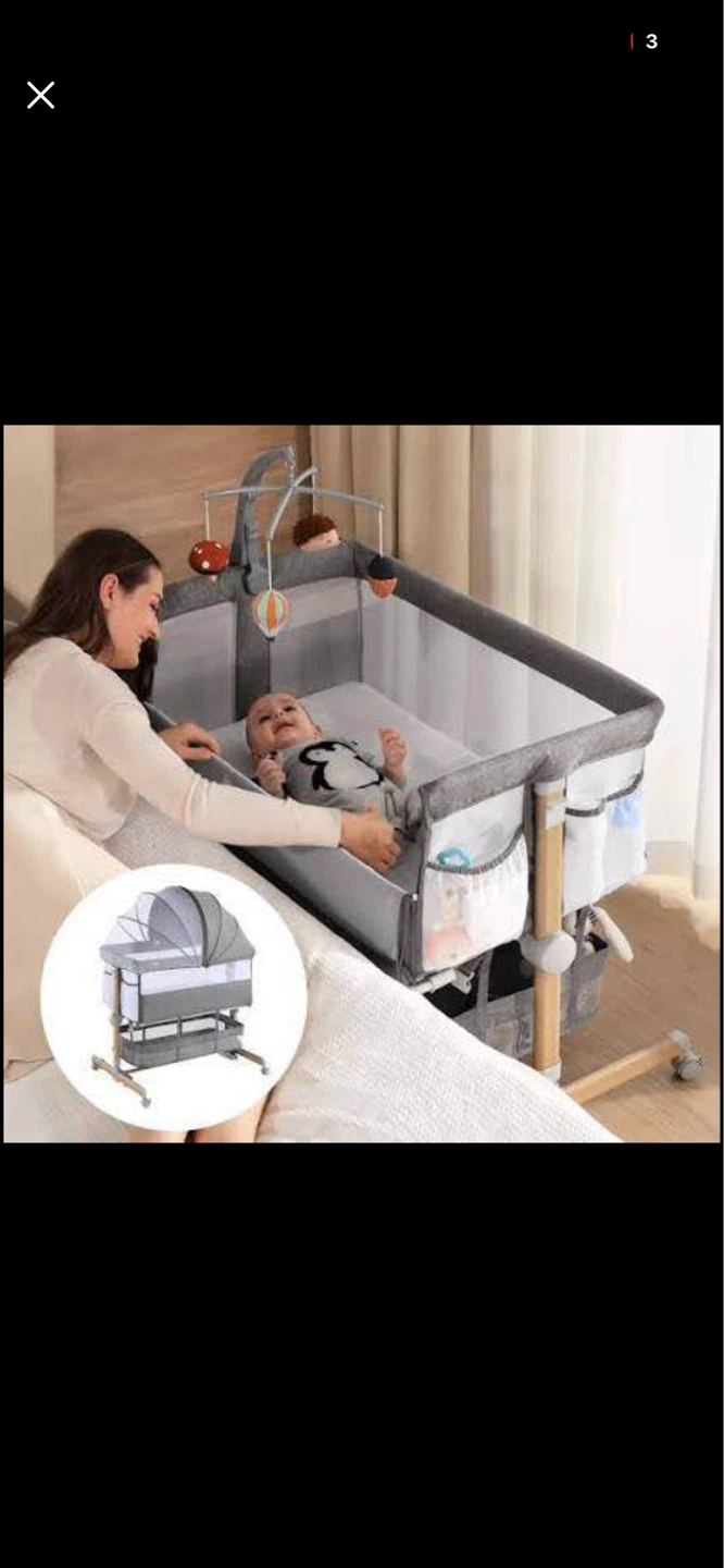 Besrey Baby Bassinet Bedside sleeper Dark Gray - photo 2