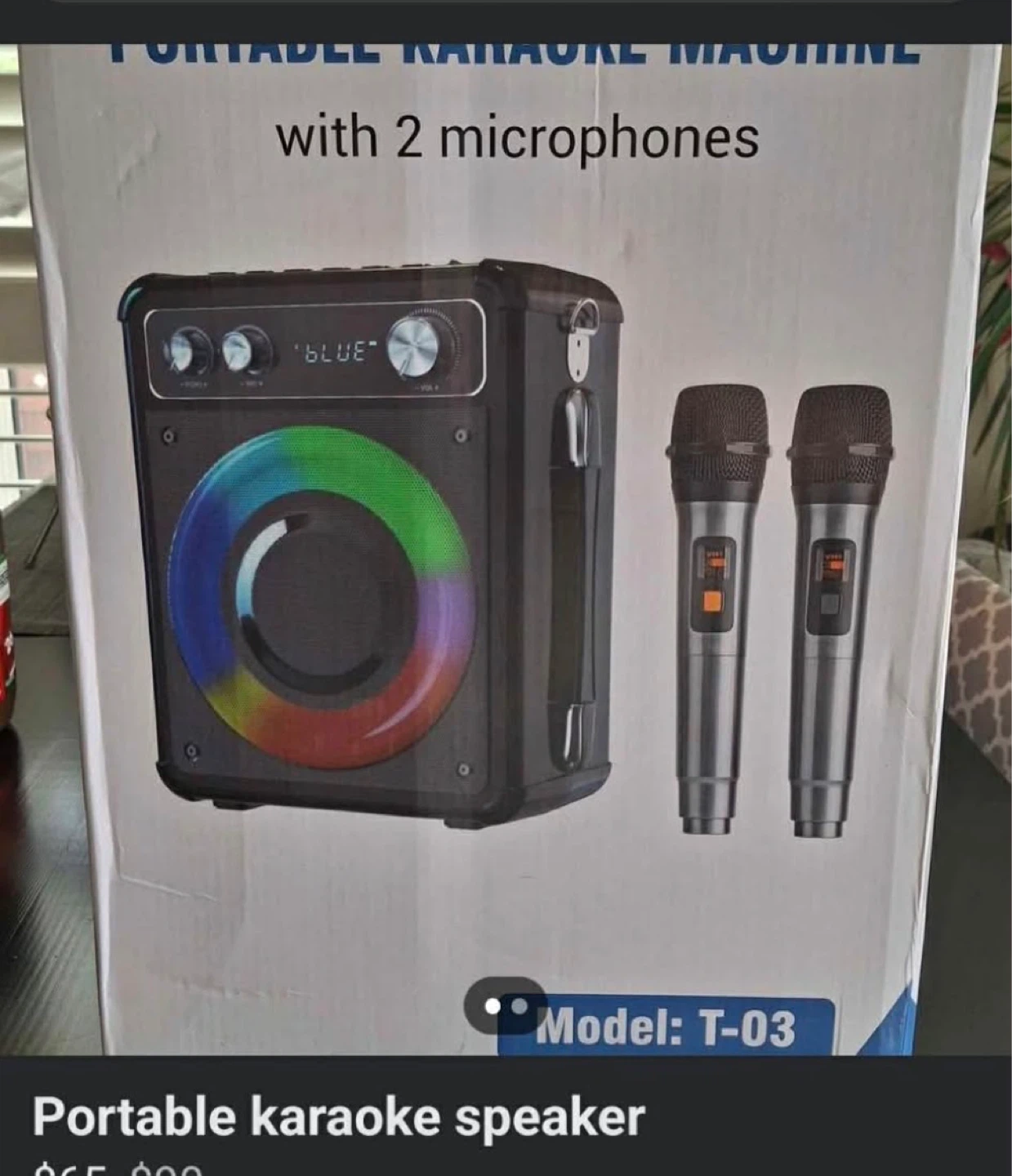 Portable Karaoke Machine with 2 Microphones