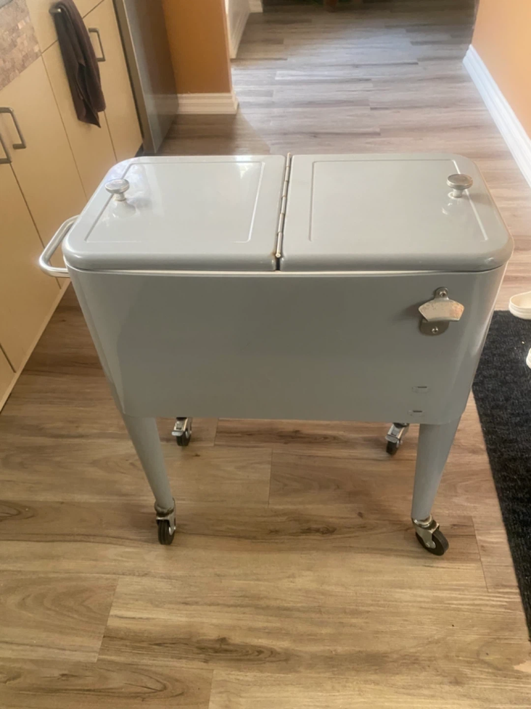 Grey Rolling Cooler Chest