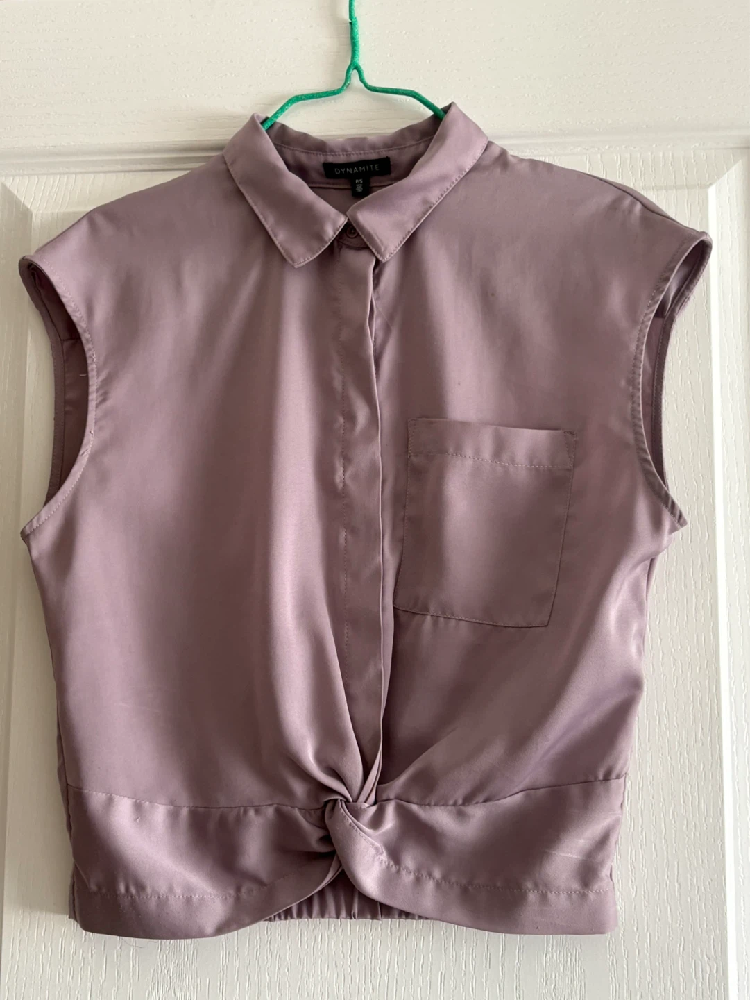 Dynamite Mauve Cap Sleeve Twist Front Shirt