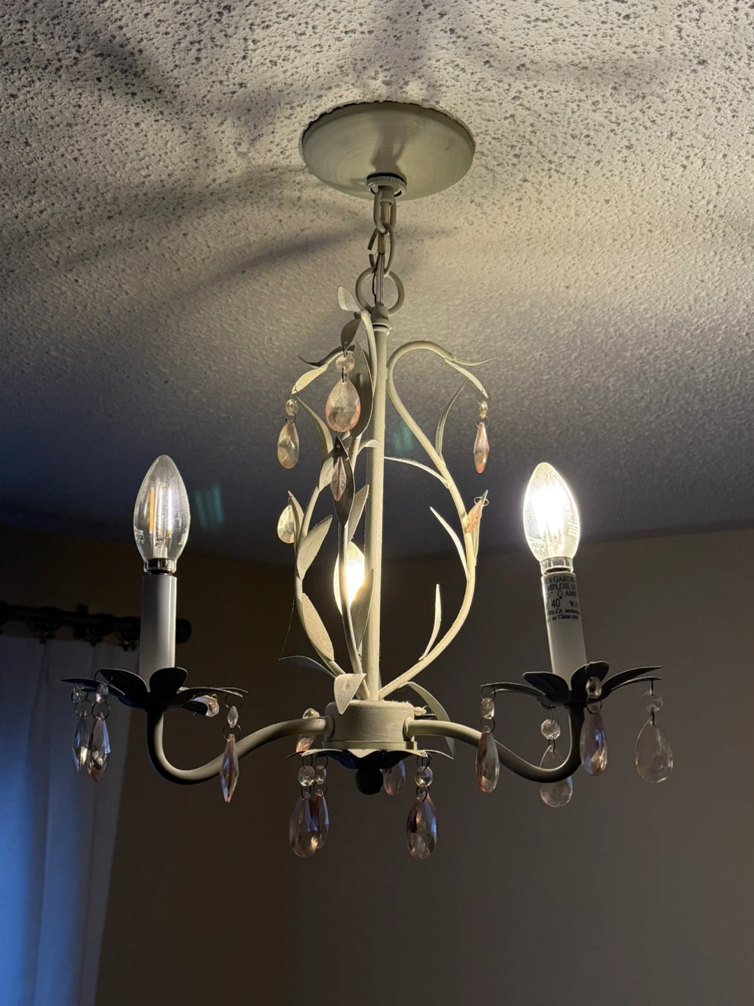 Cream Chandelier with Crystal Accents
