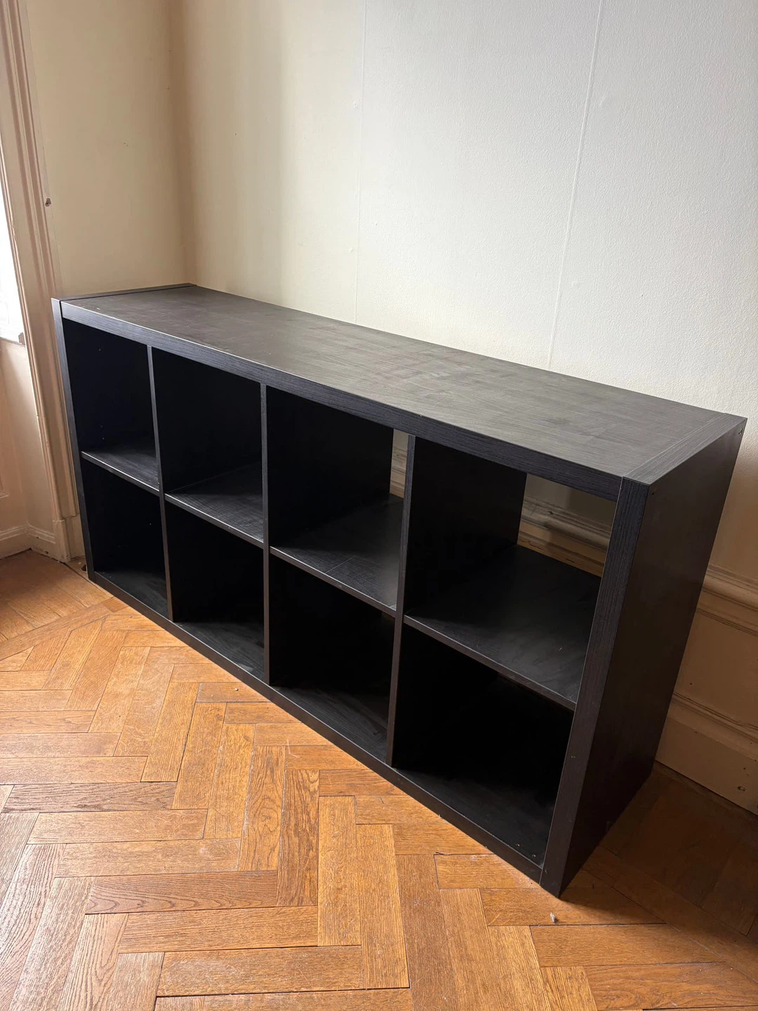 IKEA KALLAX 2x4 storage shelf black brown