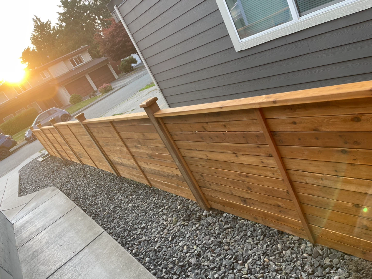 Wooden backyard fence with gate - photo 2