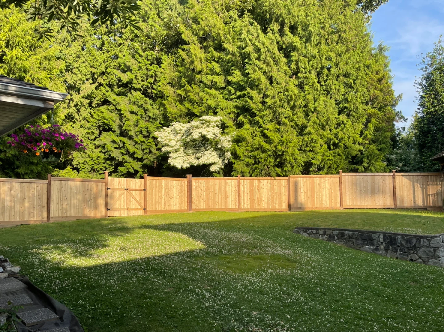 Wooden backyard fence with gate - photo 5