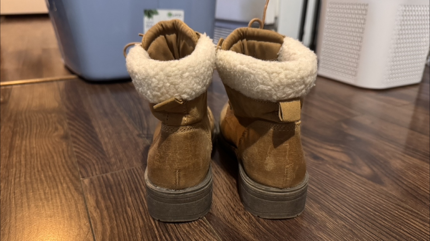 Brown Suede Lace-Up Boots with Sherpa Lining - photo 3