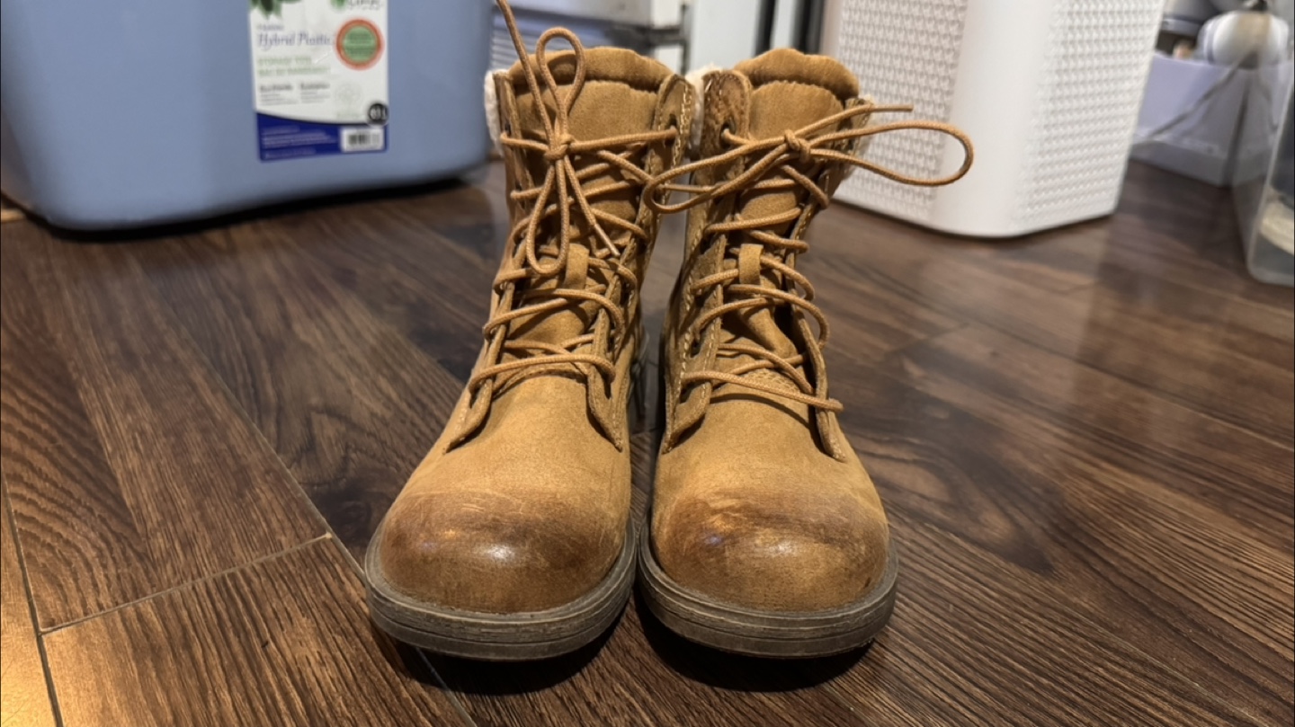 Brown Suede Lace-Up Boots with Sherpa Lining - photo 5