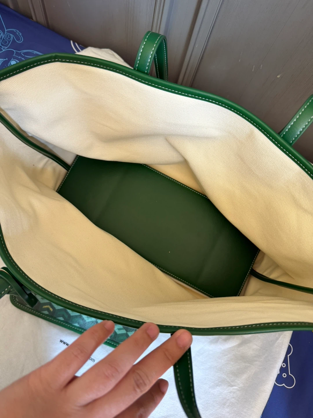 Christy Ng Green Monogram Tote Bag with Pouch - photo 4