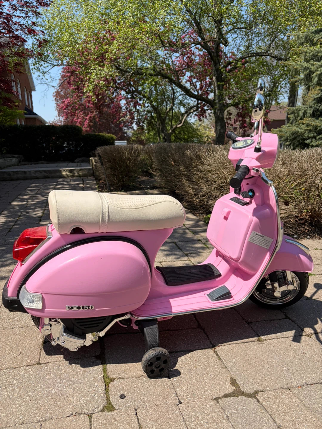 Pink Vespa PX 150 Ride-On Toy Scooter for Kids