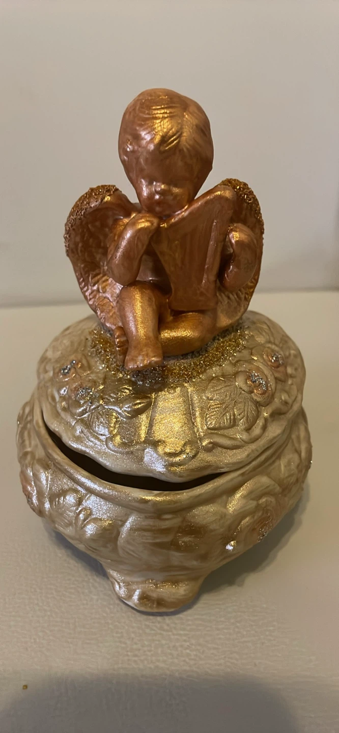 Cherub Harp Trinket Box - photo 3