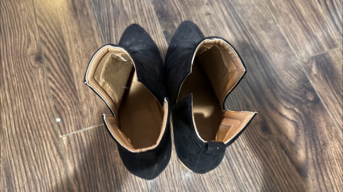Black Ankle Boots with Wooden Heel - photo 5
