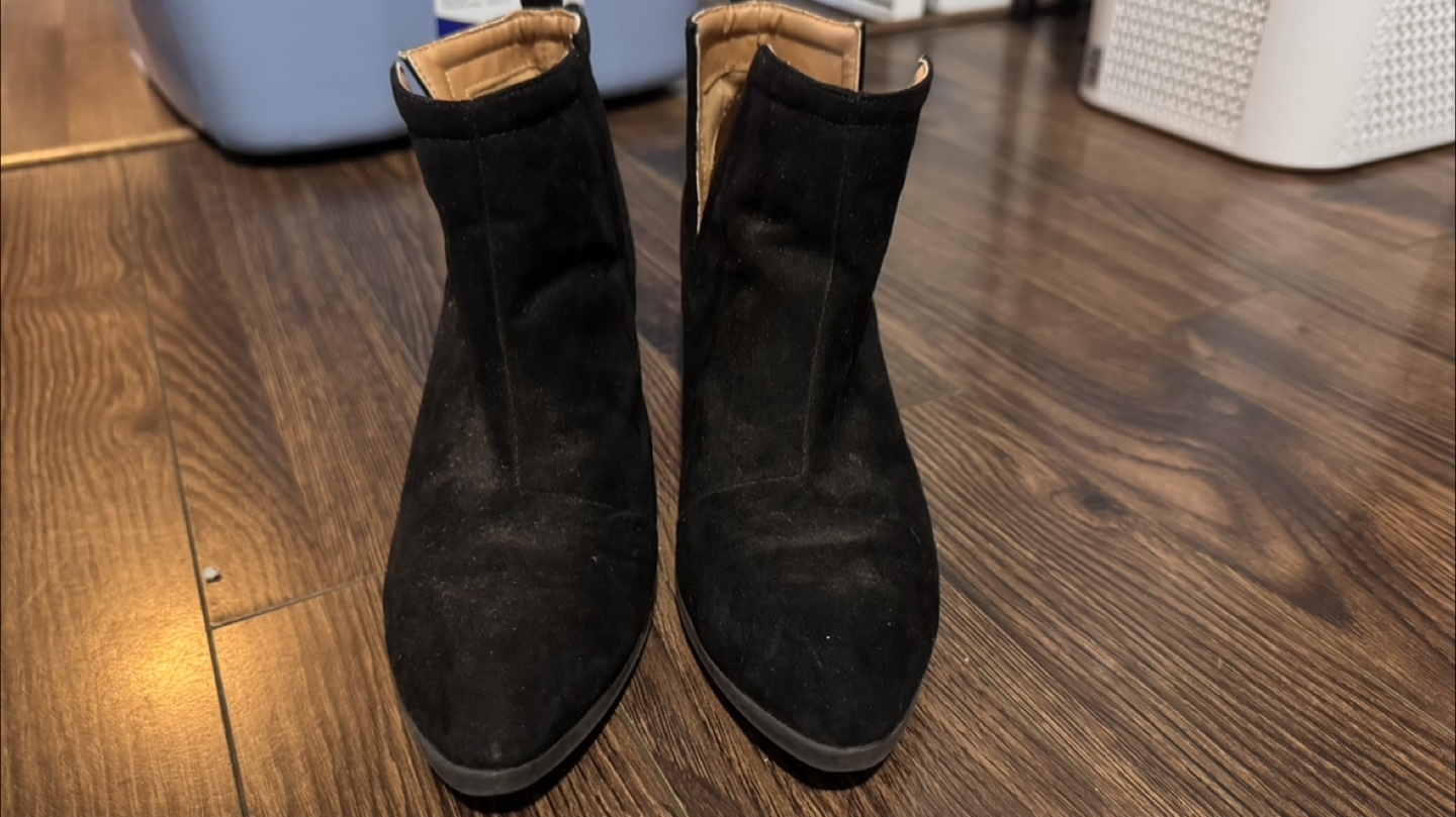 Black Ankle Boots with Wooden Heel - photo 4