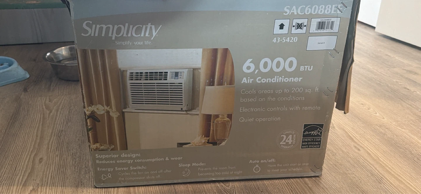 Simplicity 6,000 BTU Air Conditioner