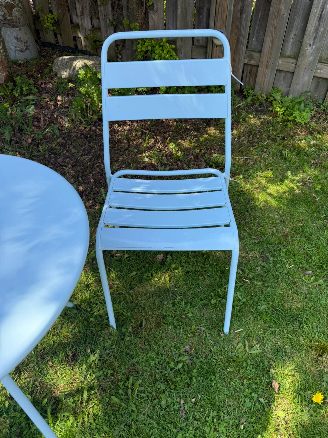 Light Blue Metal Bistro Set - photo 2