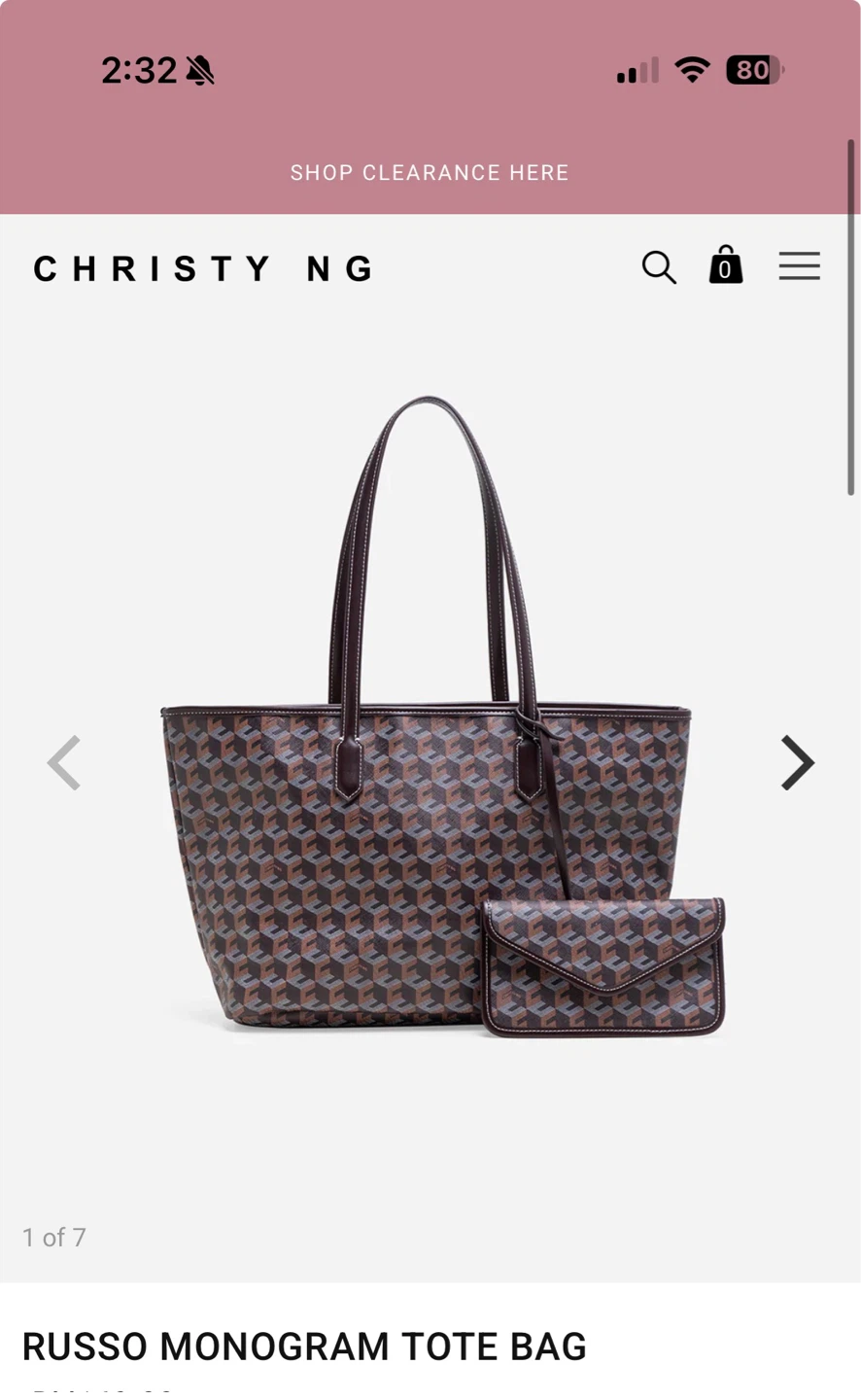 Christy Ng Russo Monogram Tote Bag with Pouch - photo 5