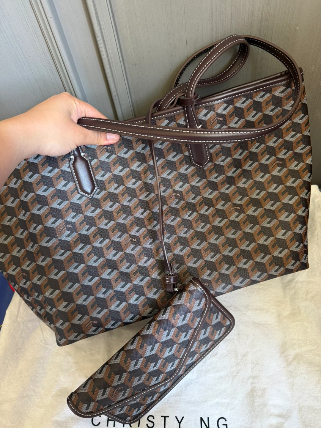 Christy Ng Russo Monogram Tote Bag with Pouch - photo 4