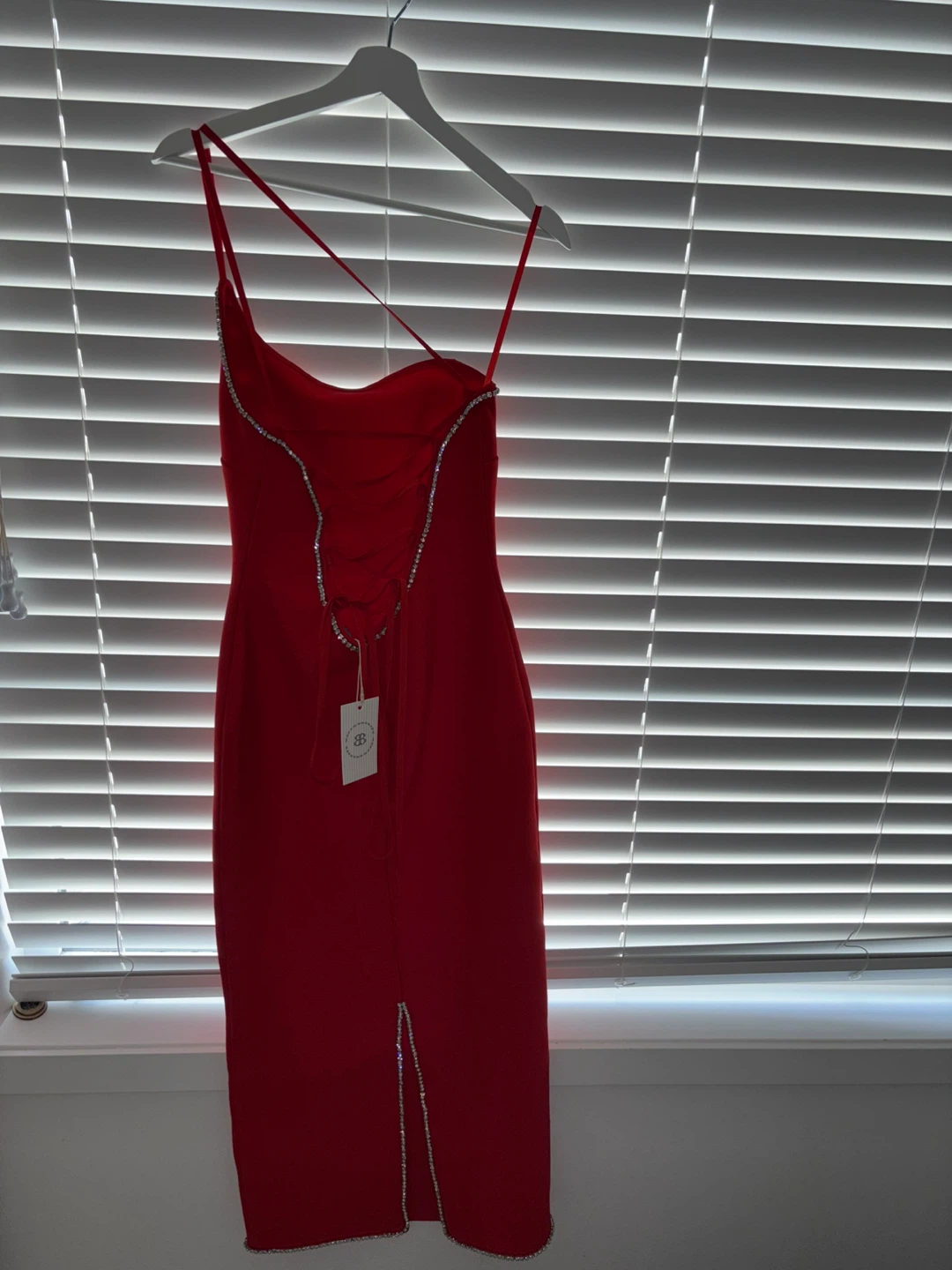 Bella Barnett Red Embellished Midi Dress Size L - photo 2