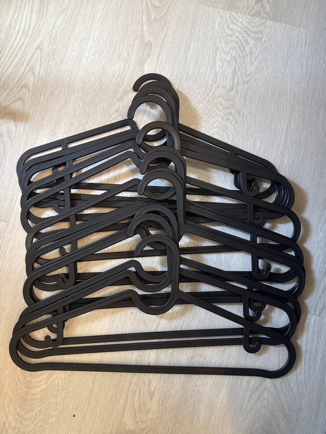 Ikea Black Plastic Hangers - Set of 13