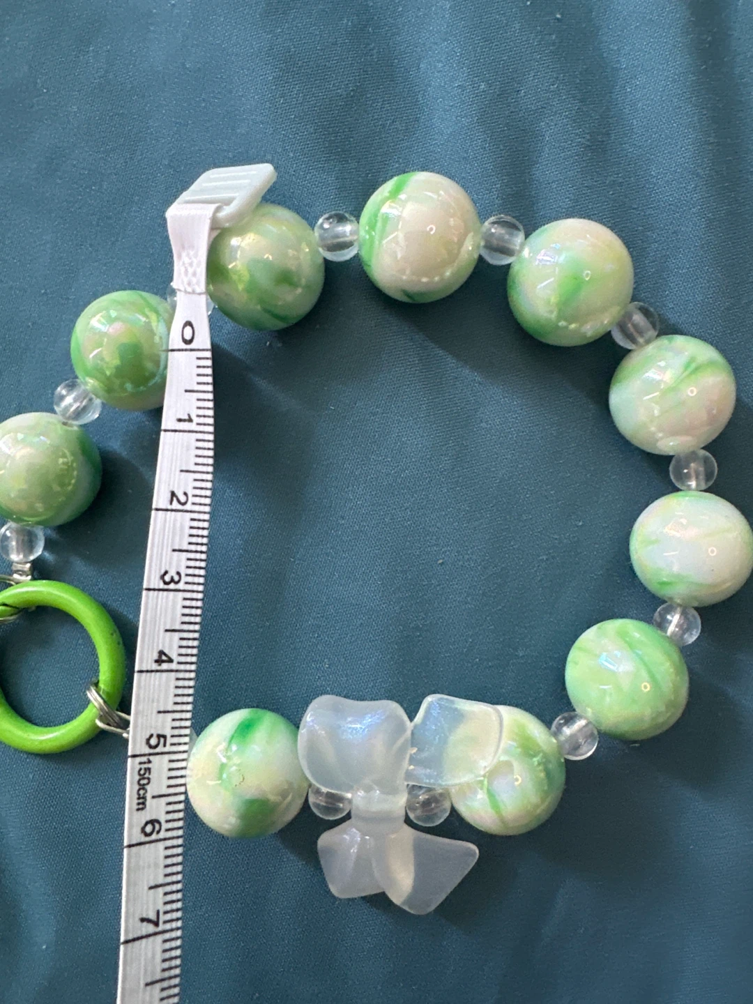 Green and White Beaded Bracelet - photo 2