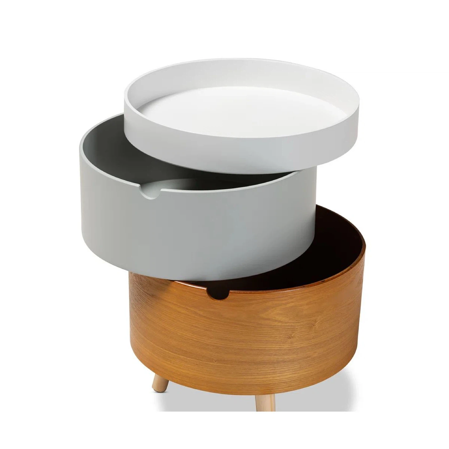 Round Side Table with Storage - photo 2