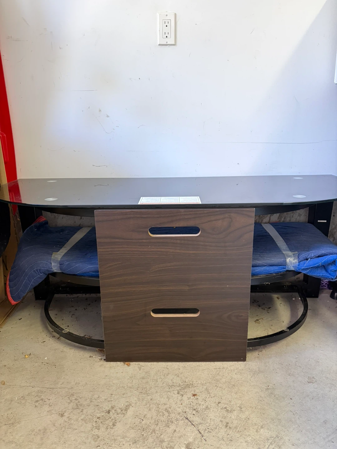 Black Glass TV Stand