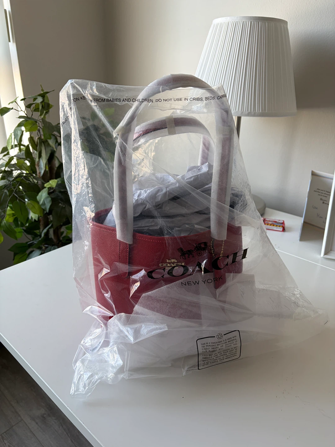 Coach Red Leather Mollie Tote Bag