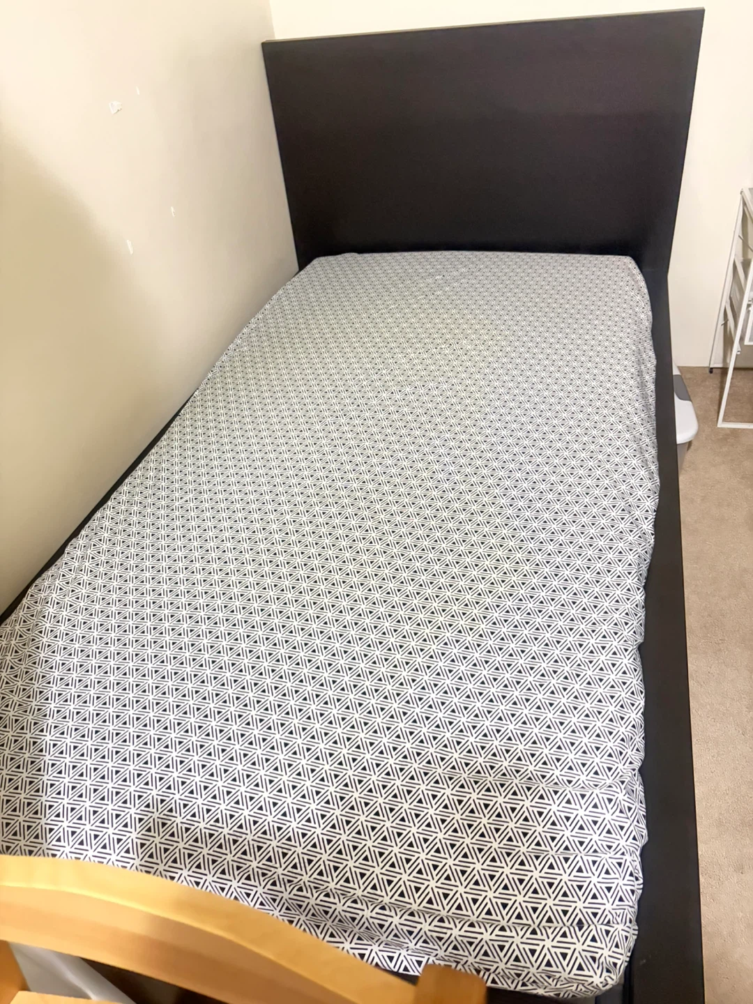 Black Bed Frame with Headboard and mattress - photo 4