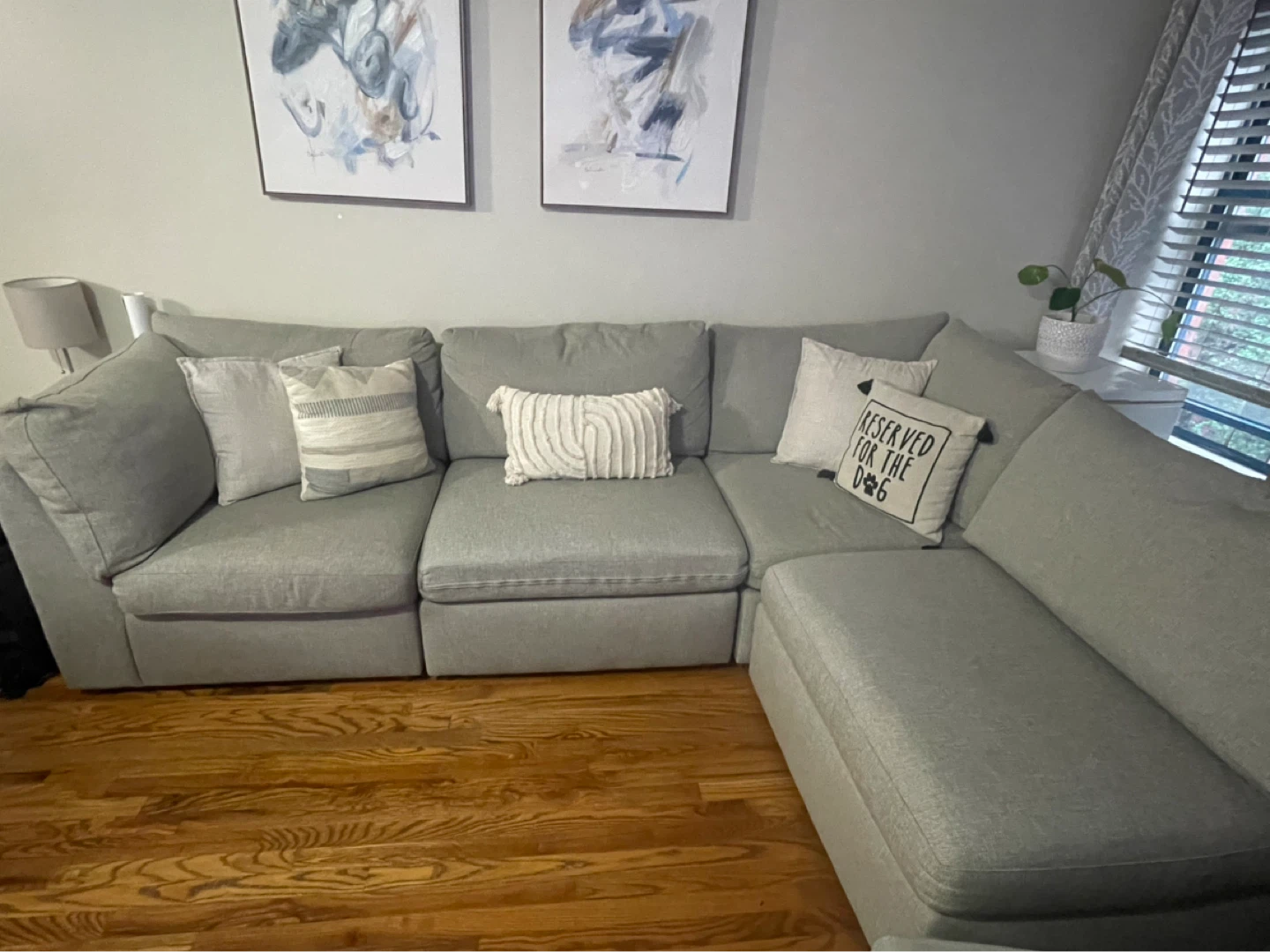 Bassett Furniture Gray Sectional Sofa