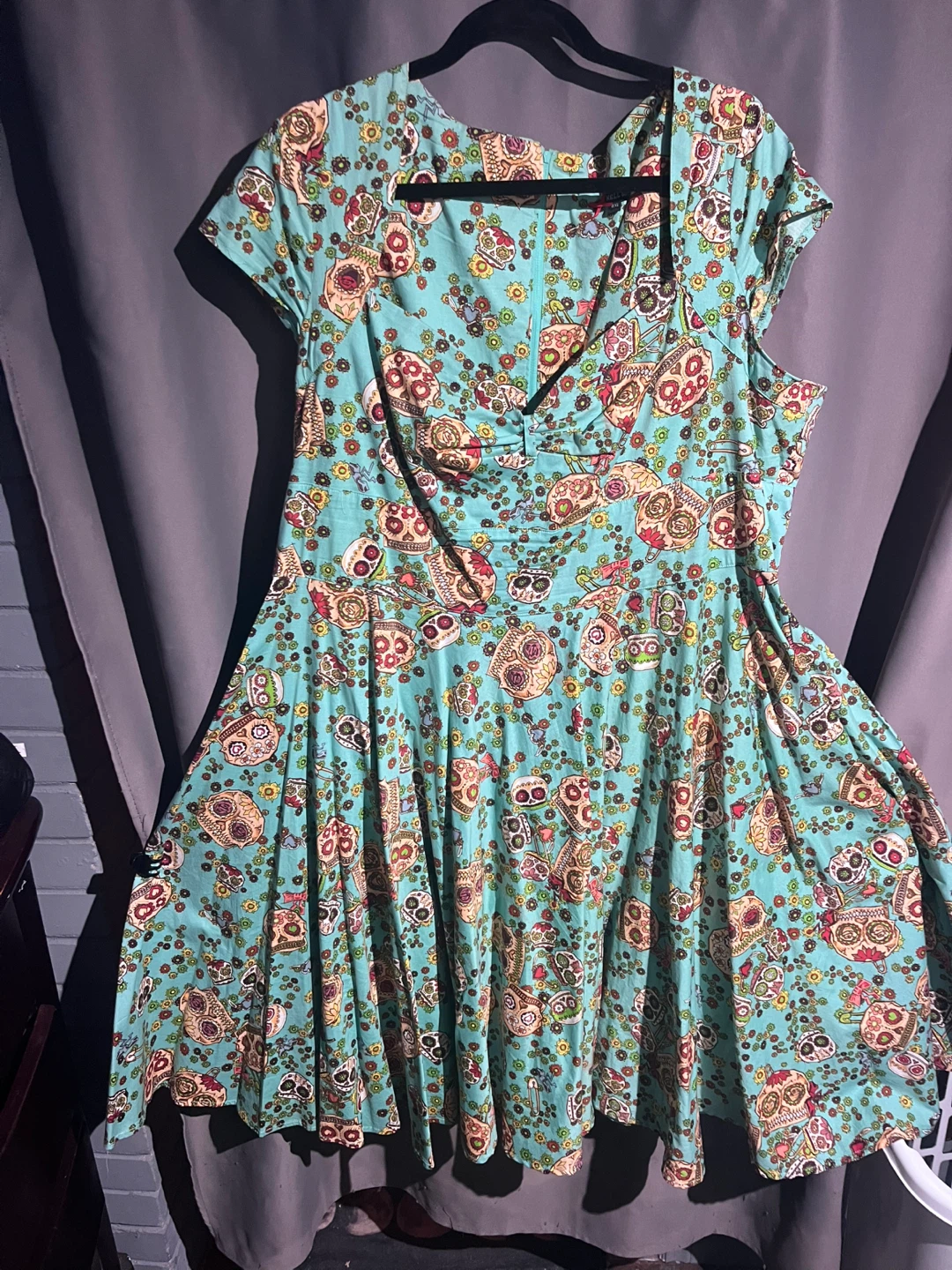 Hell Bunny Day of the Dead Skulls Dress 4XL