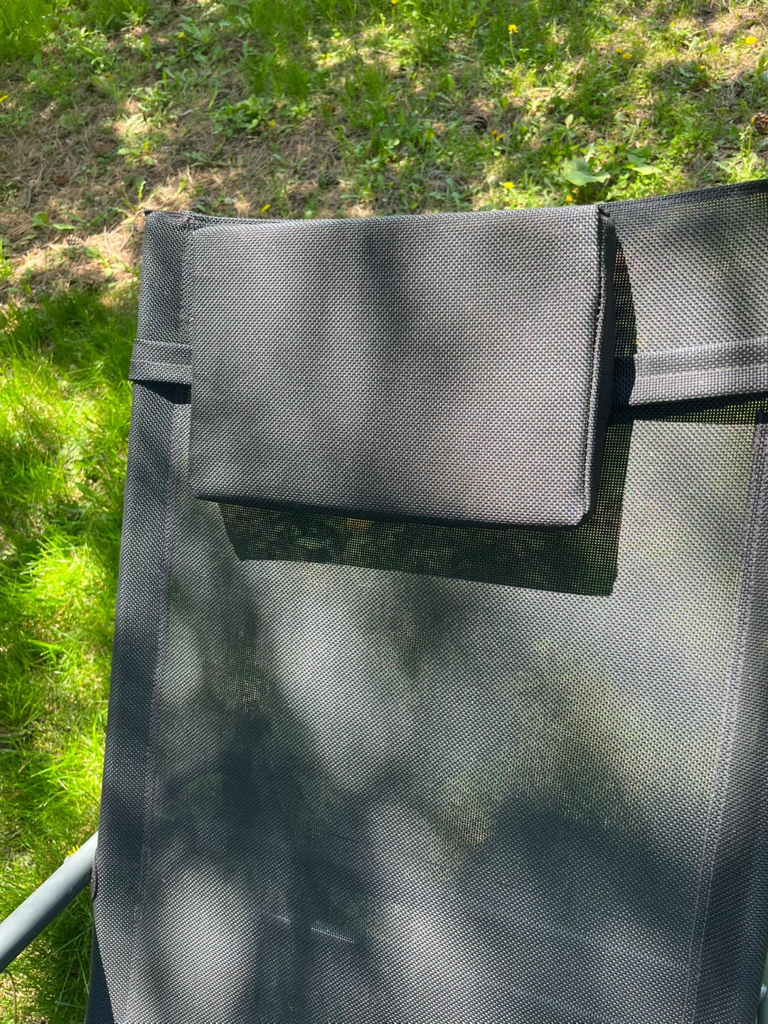 Grey Outdoor Rocking Lounge Chair with Headrest - photo 2