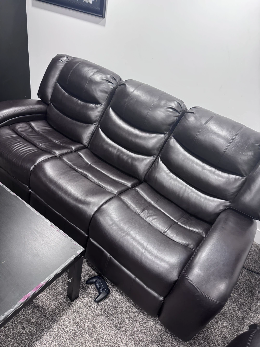 Brown Leather Power Reclining Sofa