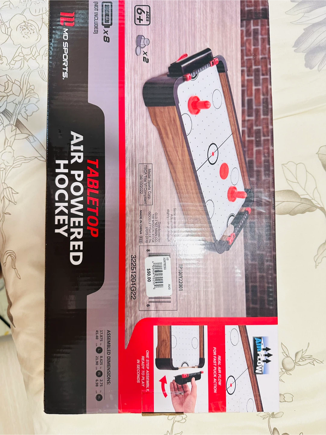 MD Sports Tabletop Air Powered Hockey Game