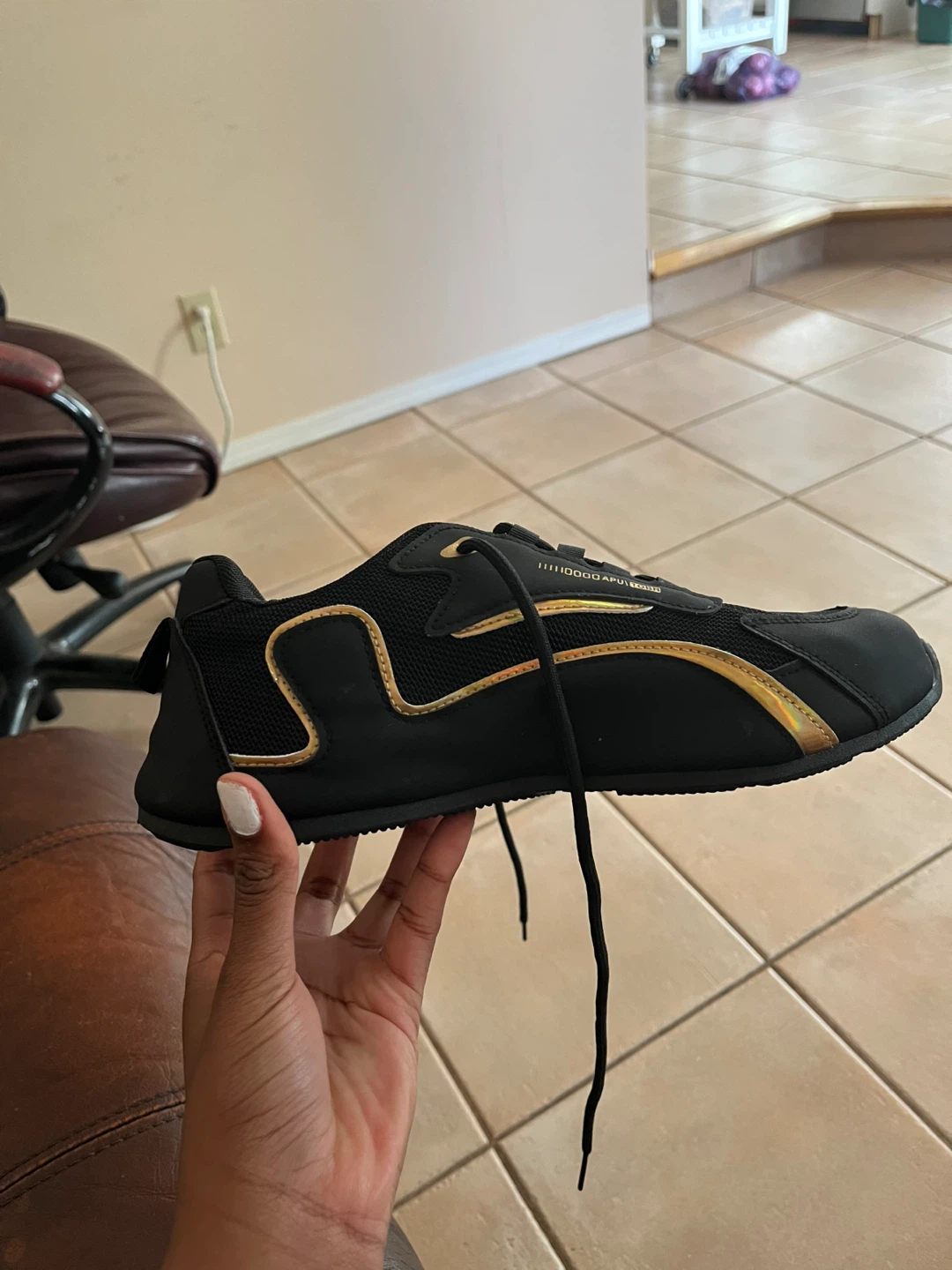 DENIMASR Black & Gold Running Shoes - photo 3