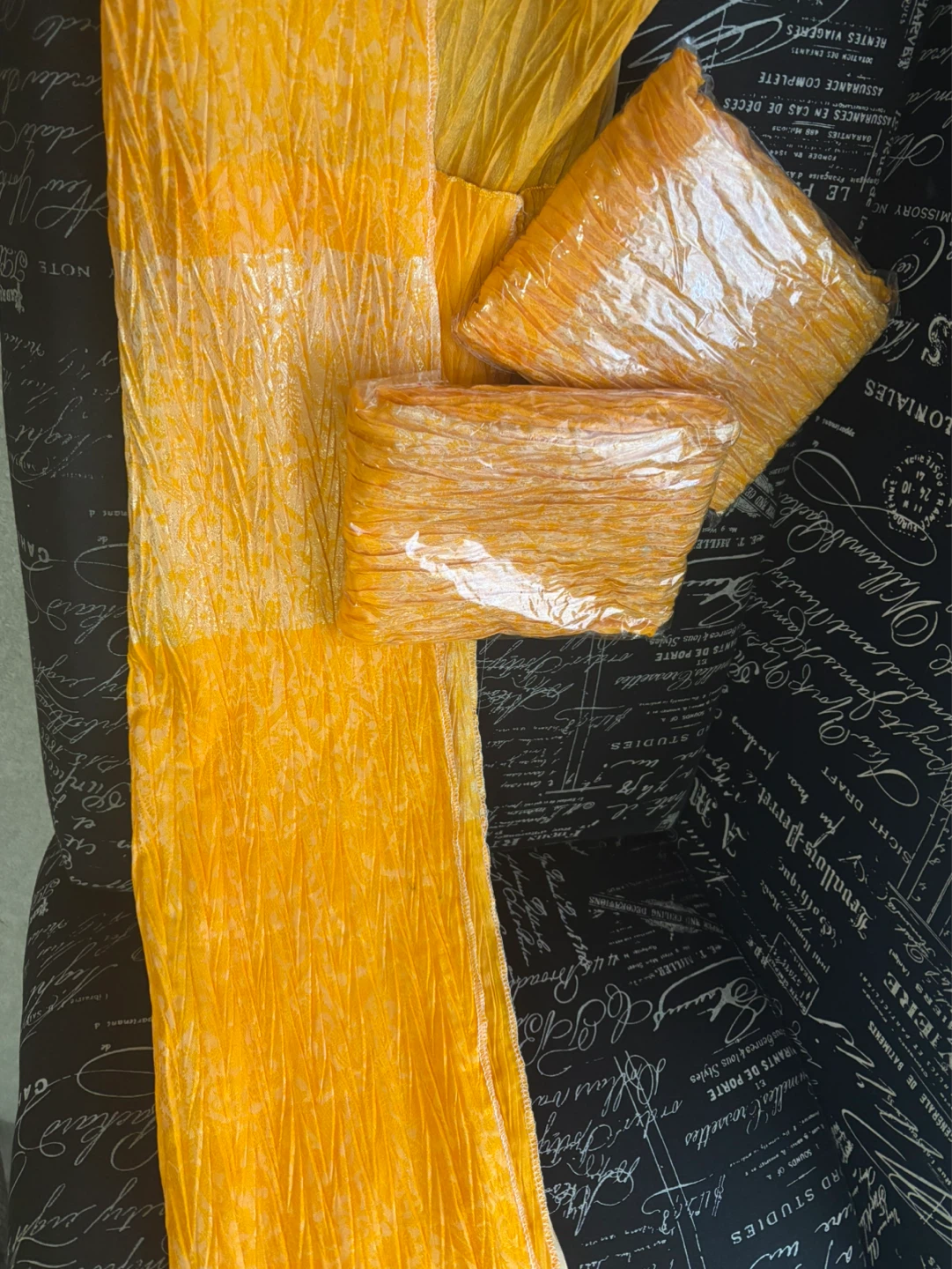 Orange Crinkle Fabric Patka - photo 2